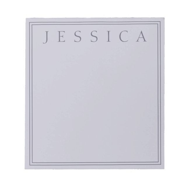 Bloc-note Violet Clair et Gris Lavande | Votre Nom (Devant)
