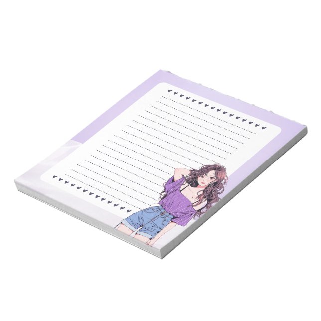 Bloc-note Violet Violet Violet Simple mignon Anime Boho Bloc (Tourné)