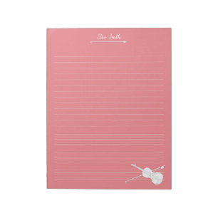 Bloc-note Violon blanc et ruban Cours de musique personnalis