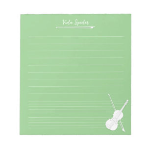 Bloc-note Violon Blanc Leçon de Musique Personnalisée Petit 