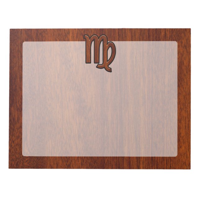 Bloc-note Virgo Zodiac Sign in Mahogany wood style (Devant)