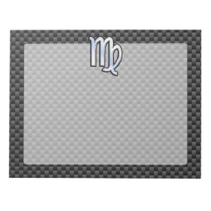 Bloc-note Virgo Zodiac Sign on Charcoal Carbon Fiber Style