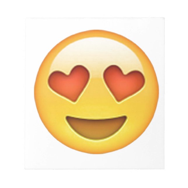 Bloc-note Visage avec les yeux en forme de coeur émoticône a (Devant)