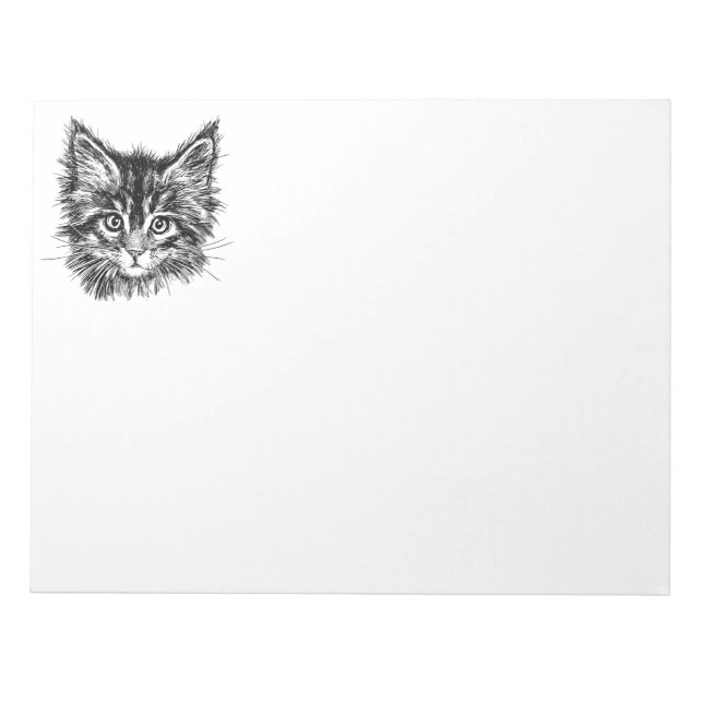 Bloc-note Visage de Kitten noir et blanc (Devant)