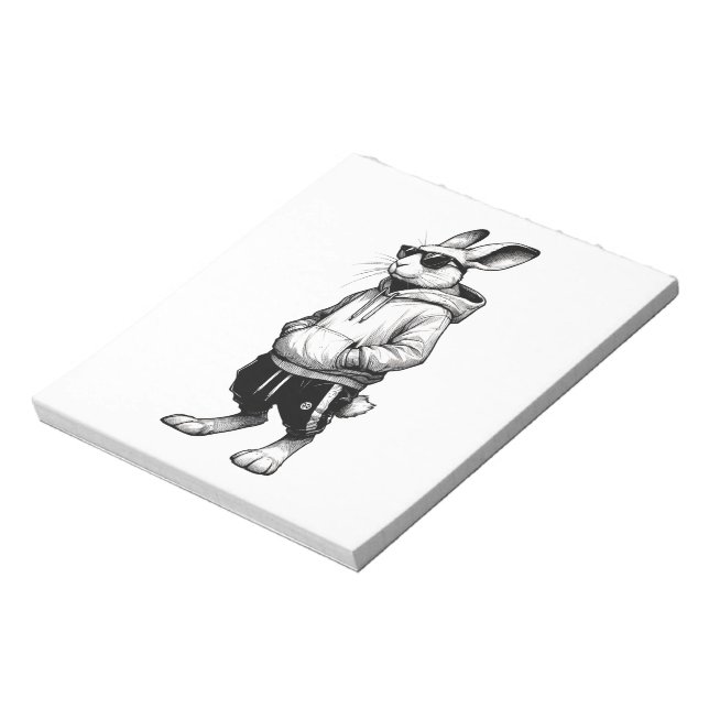 Bloc-note Visage De Lapin Avec Lunettes De Soleil Joyeux Jou (Tourné)