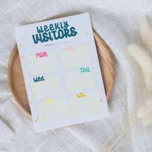 Bloc-note Visiteurs hebdomadaires, Soins, Parents vieillissa