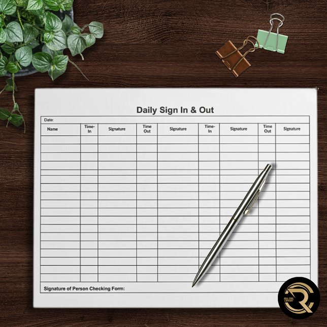 Bloc-note Visitor Sign In Sign Out Tracker (Créateur téléchargé)