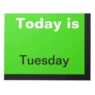 Bloc-note Visual Calendar Tools Jour de la semaine Mardi Not