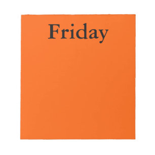 Bloc-note Visual Calendar Tools Jour de la semaine Vendredi