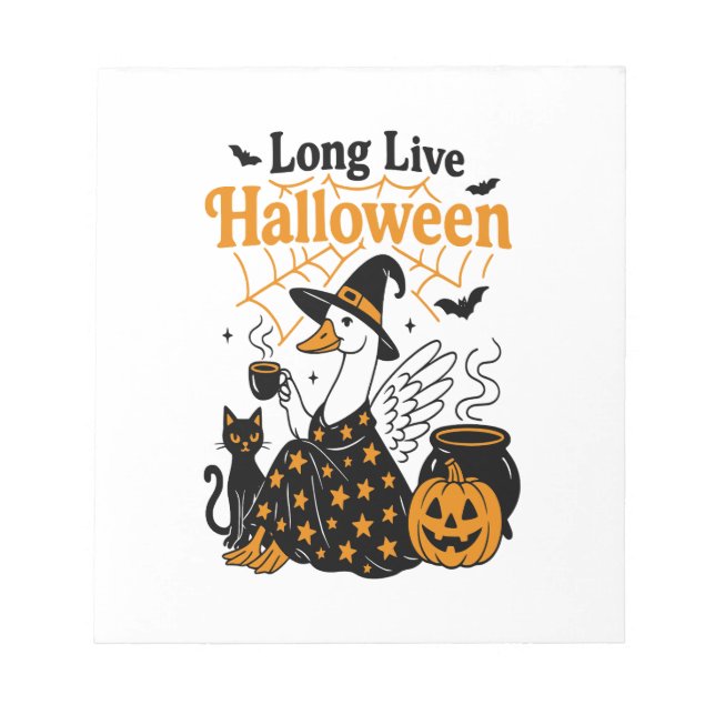 Bloc-note Vive la sorcière de l'oie d'Halloween (Devant)