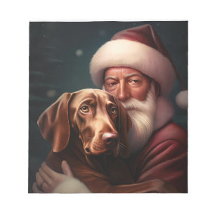 Bloc-note Vizsla avec le Père Noël Noël Festif