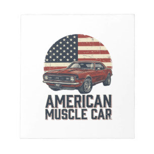 Bloc-note Voiture Musclée Américaine Vintage Flag Chemise De