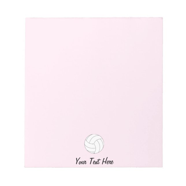 Bloc-note Volleyball Personnalisé rose (Devant)