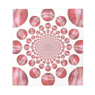 Bloc-note Vortex Cramoisi : Belle Art de Balle de Cricket Ro