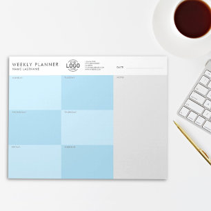 Bloc-note Votre Logo Blue Grey Simple et sans date Planifica