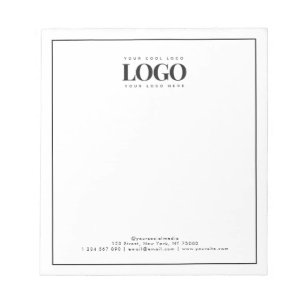 Bloc-note Votre logo commercial rectangle ici Bordure minima