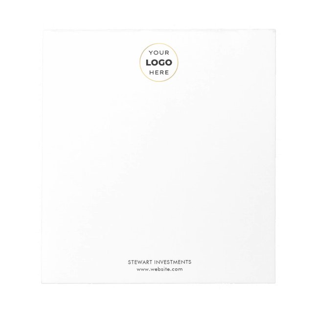 Bloc-note Votre logo entreprise société blanc (Devant)