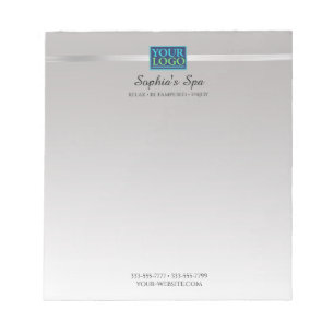 Bloc-note Votre logo, nom commercial et informations Silver