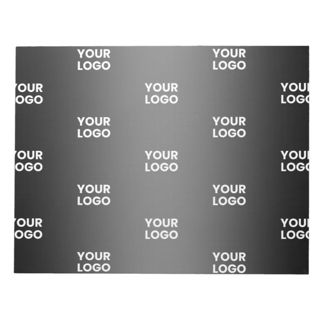 Bloc-note Votre logo simple répétitif | Dégradé noir et gris (Devant)