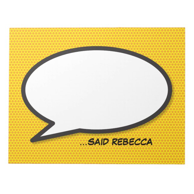 Bloc-note Votre message Voix Bubble Amusant Retro Comique Li (Devant)