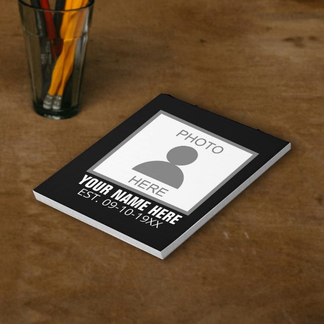 Bloc-note Votre photo ici Nom et âge (Créateur téléchargé)