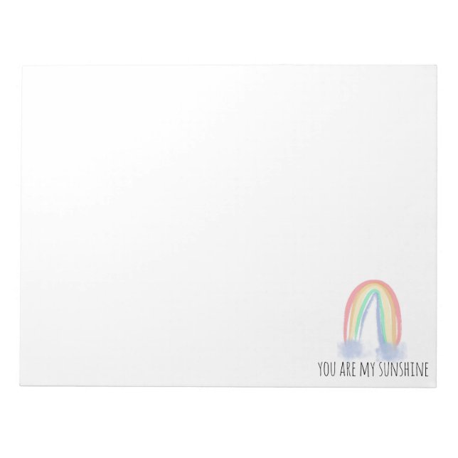 Bloc-note Vous êtes mon eau de soleil arc-en-ciel peint à l' (Devant)