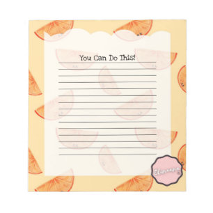 Bloc-note Vous Pouvez Le Faire, Personnalisable Orange