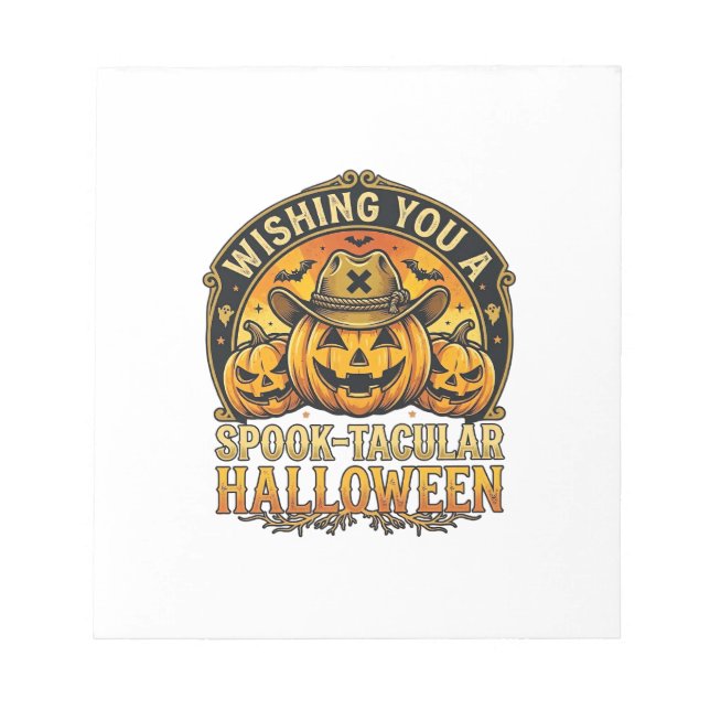 Bloc-note Vous souhaite un Halloween Spook Tacular Citrouill (Devant)