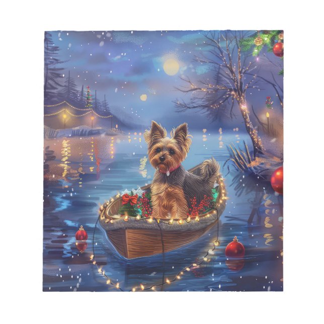 Bloc-note Voyage de fête de Noël du Biewer Terrier (Devant)