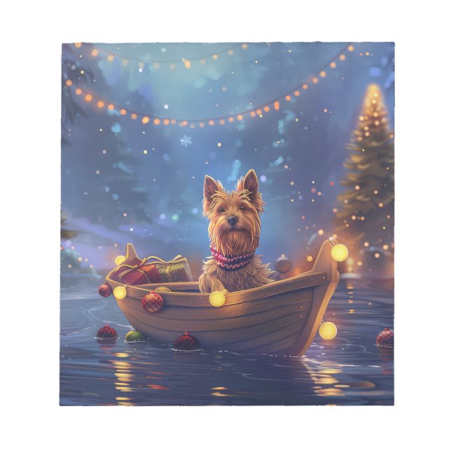 Bloc-note Voyage de fête de Noël du Terrier Australien (Devant)