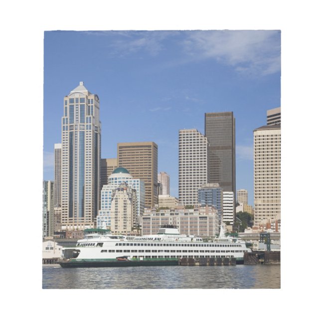 Bloc-note WA, Seattle, ligne d'horizon de Seattle avec batea (Devant)