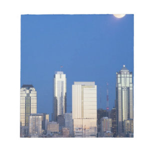Bloc-note WA, Seattle, ligne d'horizon de Seattle et baie d'