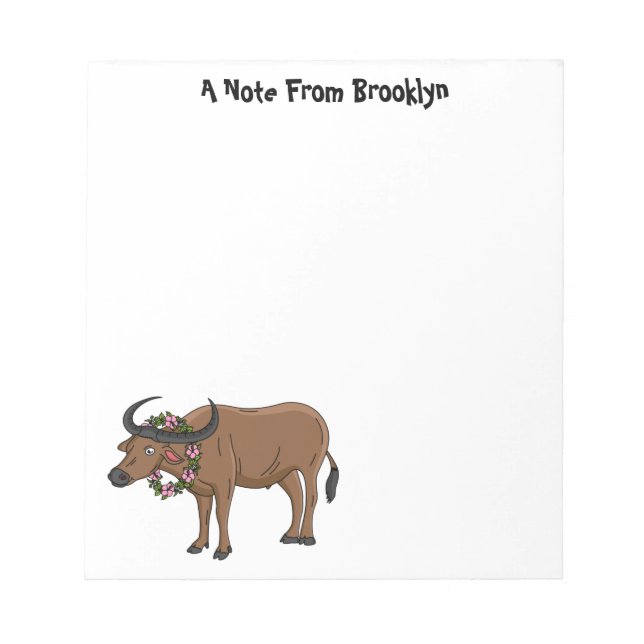 Bloc-note Water buffalo with flowers (Devant)