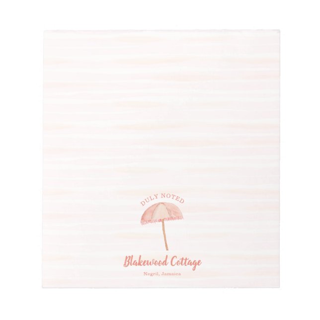 Bloc-note Watercolor Beach Umbrella Tropical (Devant)
