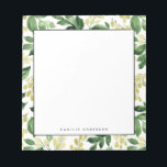 Bloc-note Watercolor Blossom Leaves Pattern Personalized<br><div class="desc">Customizable greenery notepad. It features watercolor greenery and blossoms pattern. Personalize by adding names and other details This greenery pattern notepad is perfect as a gift.</div>