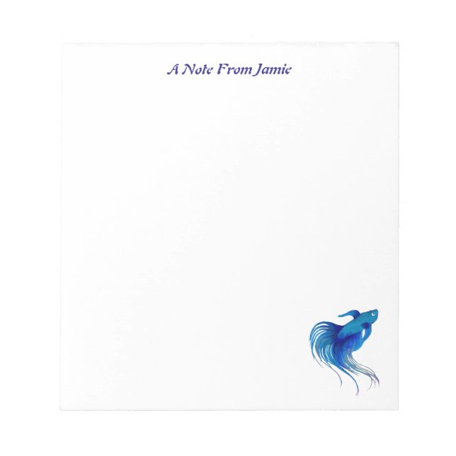 Bloc-note Watercolor Blue Betta Fish (Devant)