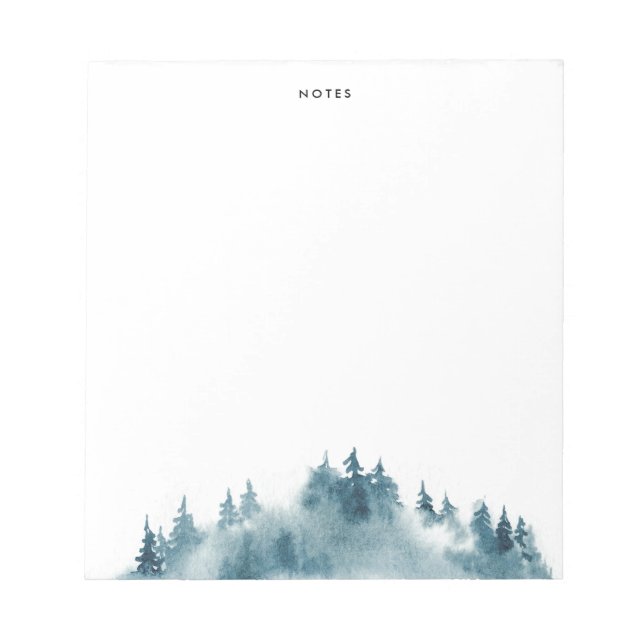 Bloc-note Watercolor Blue Winter Forest (Devant)