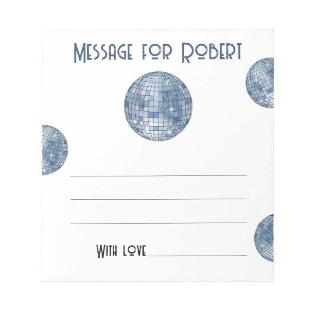 Bloc-note Watercolor Discoball Birthday time capsule message (Devant)