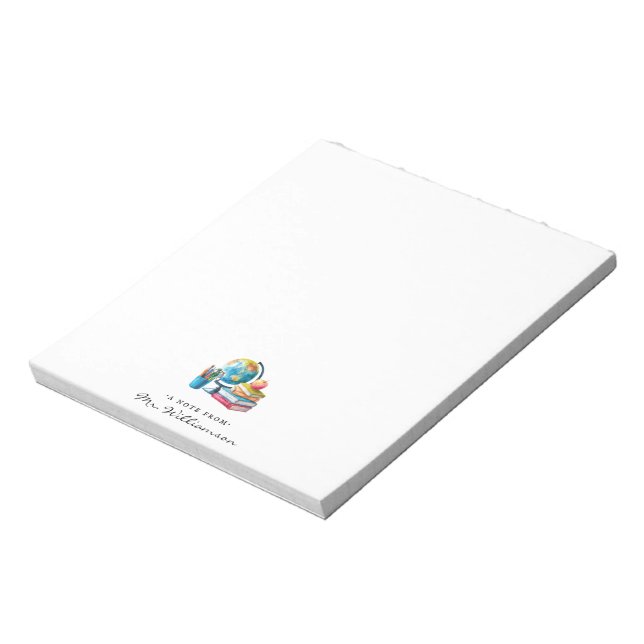 Bloc-note Watercolor Earth Books Apple | Monogram Enseignant (Tourné)