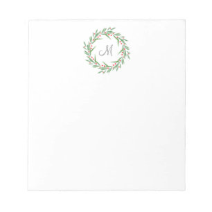 Bloc-note Watercolor Feuilles et Berries Wreath
