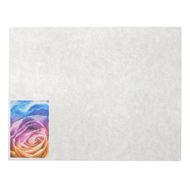 Bloc-note Watercolor Rainbow Rose (Devant)