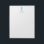 Bloc-note Watercolor Seahorse Stationery personnalisée<br><div class="desc">Simple et charmant, ce bloc-notes personnalisé en papeterie présente votre nom ou monogramme avec un hippocampe bleu et étoiles de mer dans mon art original peint à la main aquarelle. Merci mariage parfait, en envoyant des messages pour des amis ou pour les amateurs de cheval de mer. Fait un grand...</div>