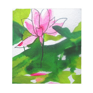 Bloc-note Waterlily abstract watercolour flower art