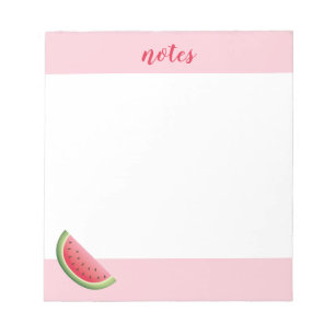 Bloc-note Watermelon Sur Rose & Titre Ou Nom Personnalisé