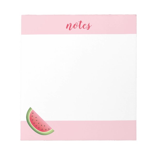 Bloc-note Watermelon Sur Rose & Titre Ou Nom Personnalisé (Devant)