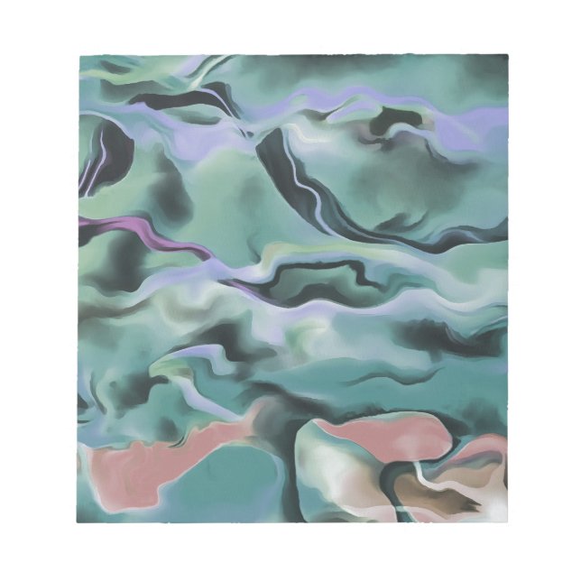Bloc-note Waves In Harmony Acrylic Pour Abstract Art  (Devant)