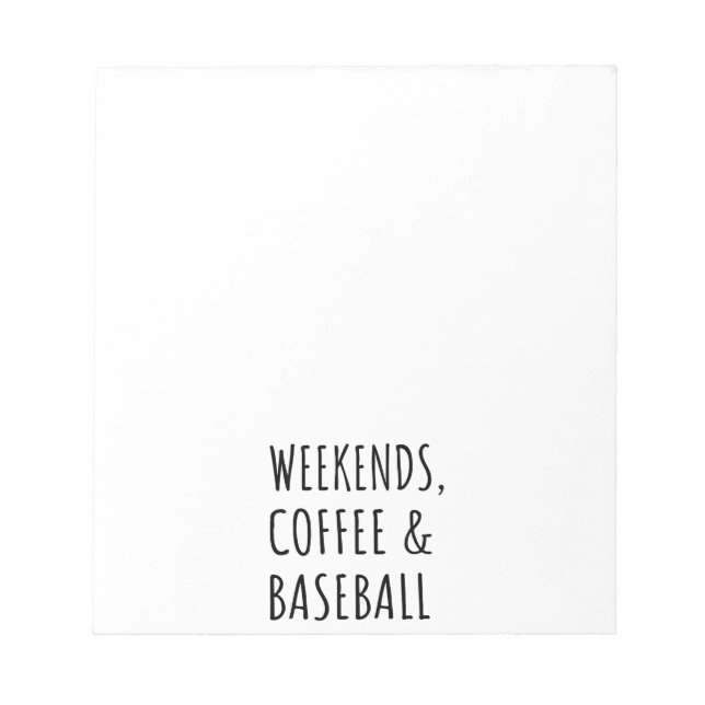 Bloc-note Week-ends, Café Et Baseball I (Devant)