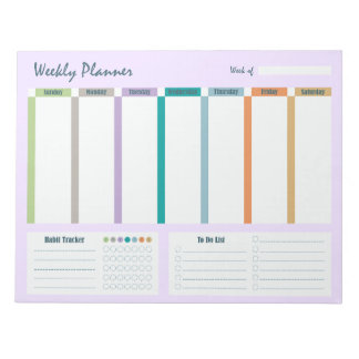 Bloc-note Weekly Planner Habit Tracker To Do List Notepad