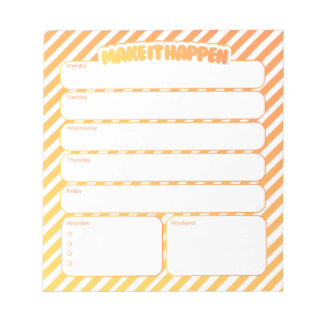 Bloc-note Weekly Planner Notepad - Yellow Striped