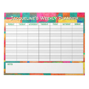 Bloc-note Weekly Planner to Personalise with Name Choice.